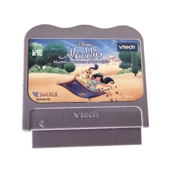 Disney Aladdin Wonders Of The World Vtech VSmile Learning Game Cartridge VGC - Picture 1 of 3